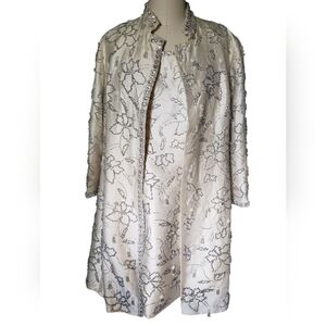 Vintage 1960's Collin Lim Beaded Coat Dress Set Large 12